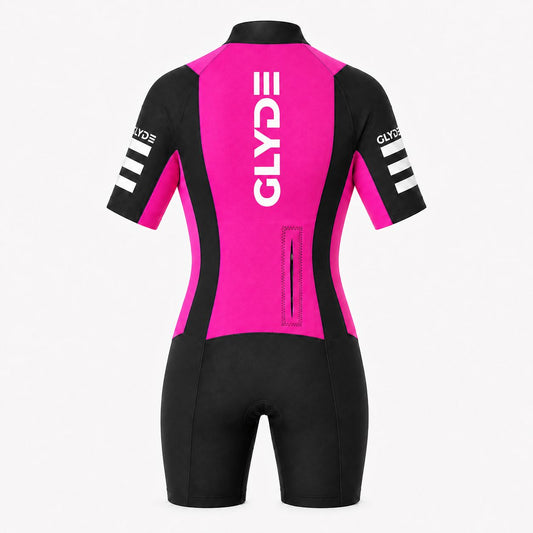 GLYDE WOMENS AMPHIBIAN SWIMRUN WETSUIT PINK & PASTEL TEAL