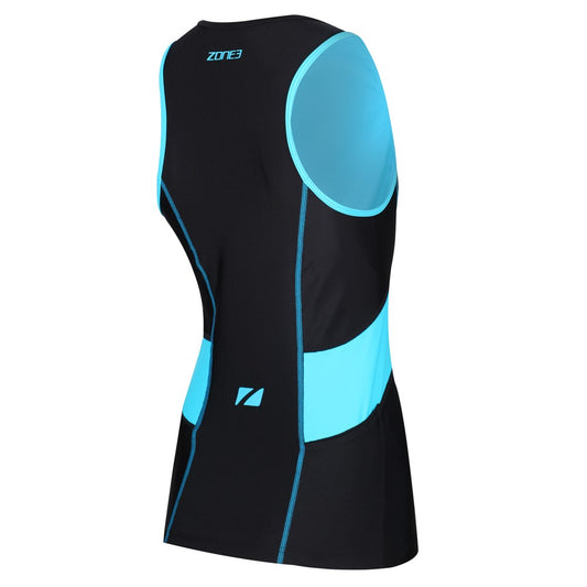 ZONE3 WOMENS ACTIVATE TOP - BLACK/BLUE
