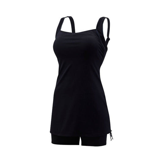 TYR WOMENS SOLID SQUARE NECK SHEATH ONE PIECE SWIMSUIT - BLACK
