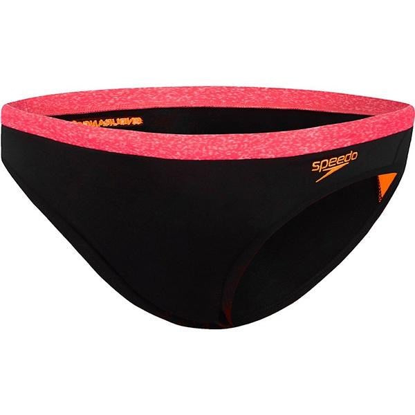 SPEEDO DYNAMIC HIPSTER PANT BLACK/PINK MARL TWO PIECE SWIMSUIT