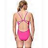 SPEEDO WOMENS FL SOLID WEB BACK ONE PIECE SWIMSUIT - DARK PINK