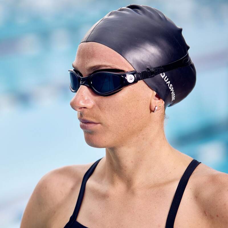 AQUA SPHERE KAIMAN GOGGLE - BLACK BLACK TINT SMOKE