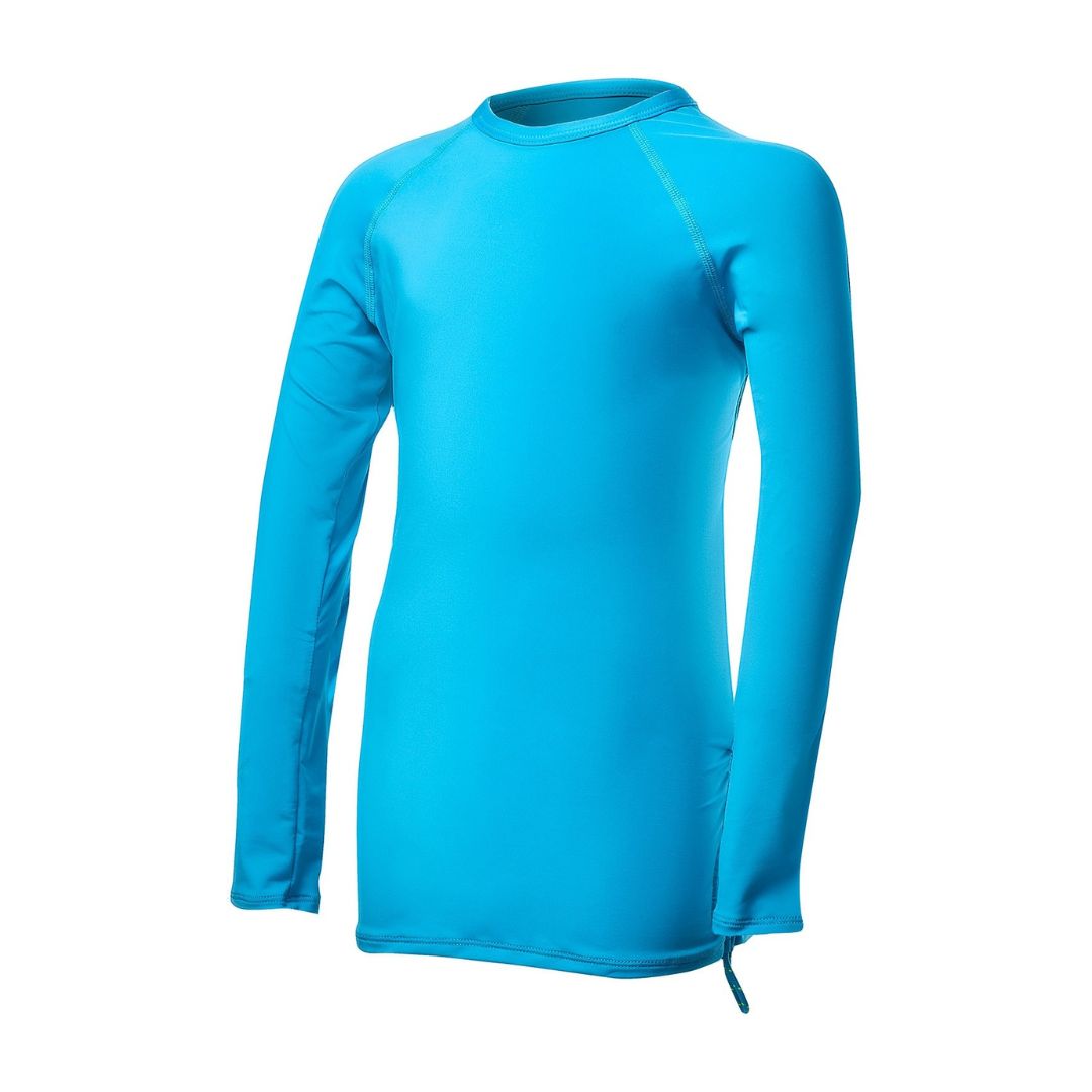 TYR GIRLS SOLID LONG SLEEVE RASHGUARD - TURQUOISE