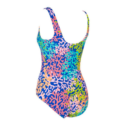 ZOGGS SILVER LINED SCOOPBACK ONE PIECE SWIMSUIT