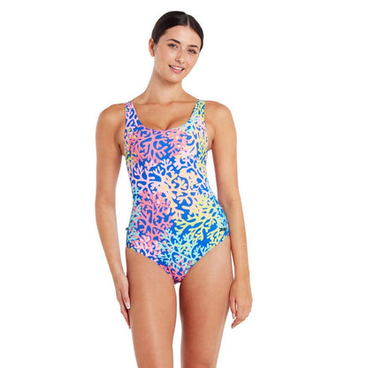 ZOGGS SILVER LINED SCOOPBACK ONE PIECE SWIMSUIT