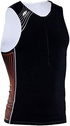 BLUE70 MENS TX2000 SINGLET - BLACK/ORANGE