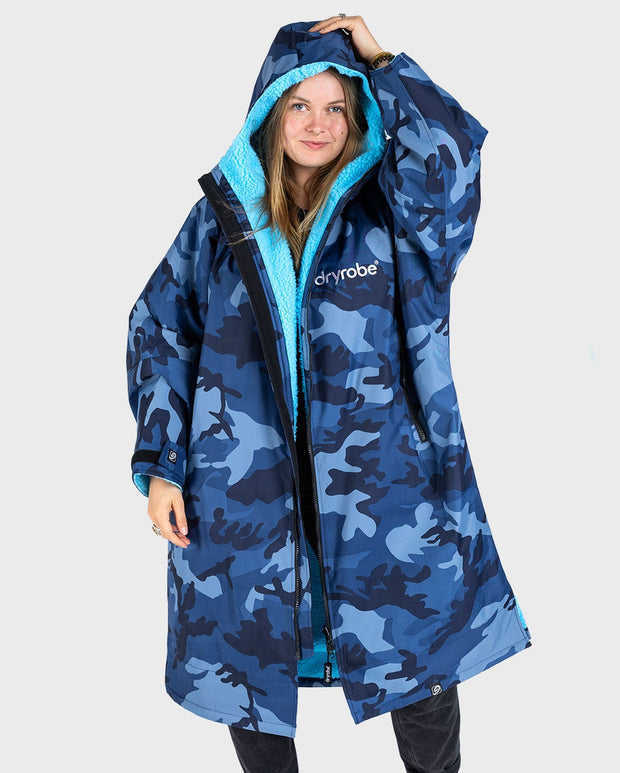Dryrobe Advance Unisex Long Sleeve - Blue Camo/Blue