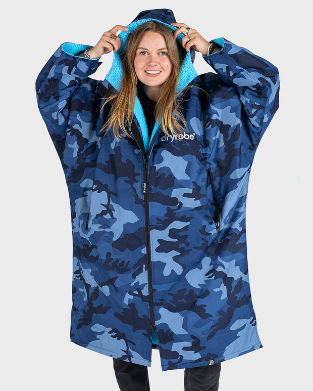 Dryrobe Advance Unisex Long Sleeve - Blue Camo/Blue
