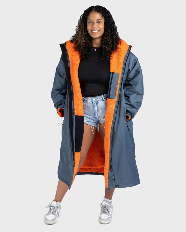 Dryrobe Advance Unisex Long Sleeve - Dark Grey/Orange