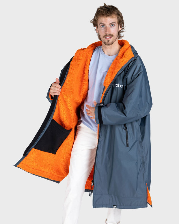 Dryrobe Advance Unisex Long Sleeve - Dark Grey/Orange