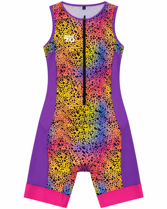 BLUESEVENTY WOMEN’S SLEEVELESS TRI SUIT – SUNSET CONFETTI, SIZE M