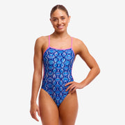 Funkita Ladies Twisted One Piece Blue Viper