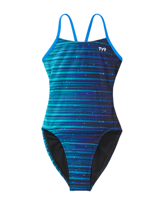 TYR GIRLS ' SPEEDWARP CUTOUTFIT SWIMSUIT - BLUE