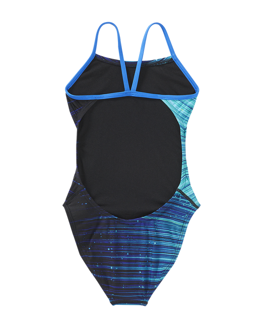 TYR GIRLS ' SPEEDWARP CUTOUTFIT SWIMSUIT - BLUE
