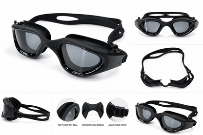 GLYDE NOVA POLARIZED - SWIMMING FITNESS AND OPEN WATER GOGGLE - BLACK/SMOKE