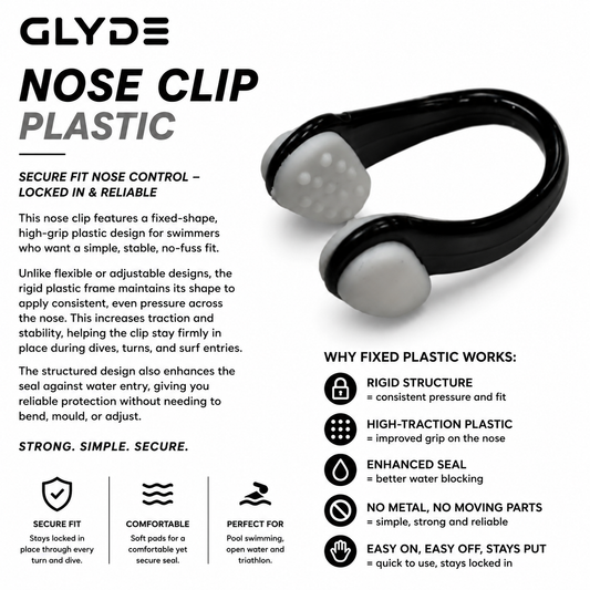 GLYDE HYDRALOCK STANDARD NOSE CLIP - BLACK/WHITE