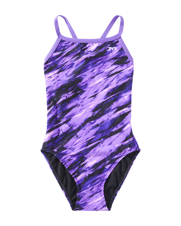 TYR GIRLS ' VITRIC DIAMONDFIT SWIMSUIT - PURPLE