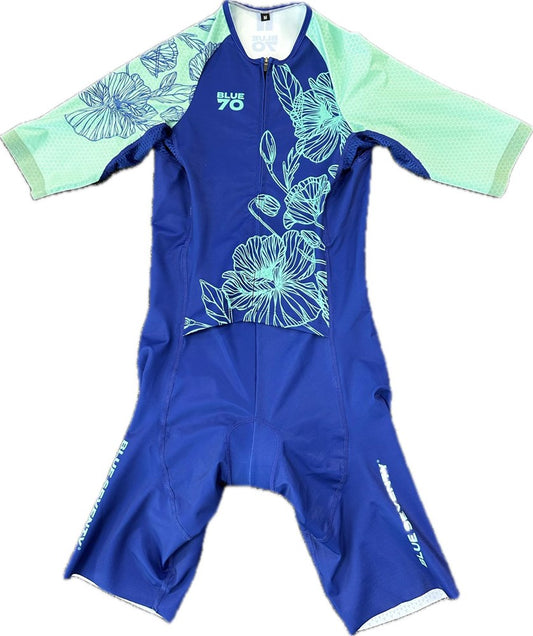 BLUE70 WOMENS HCAE TRISUIT - BLUE/TEAL FLOWERS