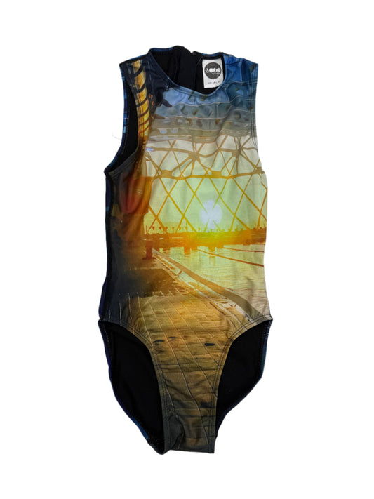 MOJO GIRLS POOL SUNSET WATER POLO SUIT ONE PIECE SWIMSUIT