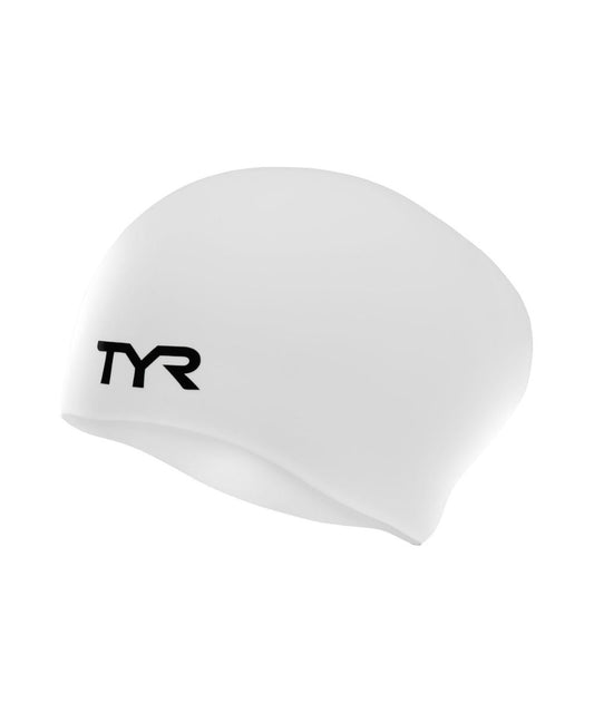TYR WRINKLE-FREE LONG HAIR SILICONE CAP - WHITE