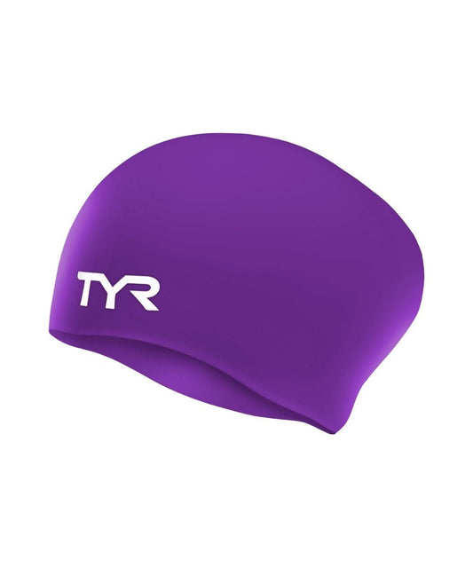 TYR WRINKLE-FREE LONG HAIR SILICONE CAP - PURPLE
