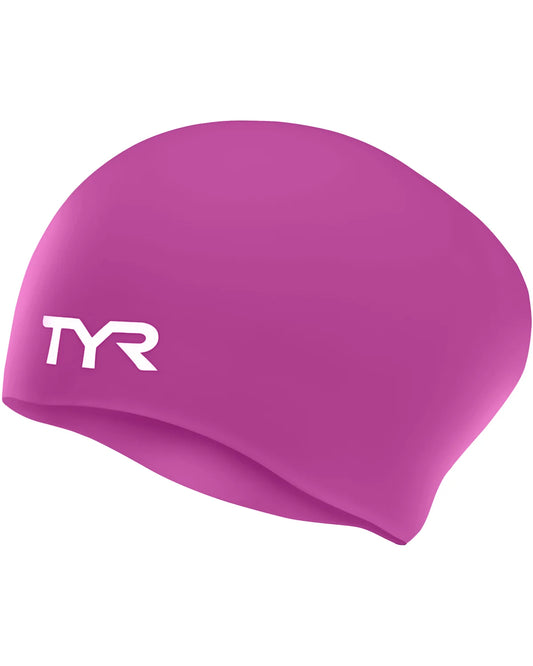 TYR WRINKLE-FREE LONG HAIR SILICONE CAP - MAGENTA