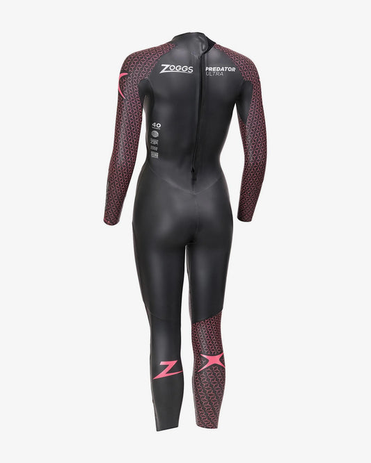 ZOGGS WOMENS PREDATOR ULTRA SWIMMING AND TRIATHLON WETSUIT - BLACK/PINK