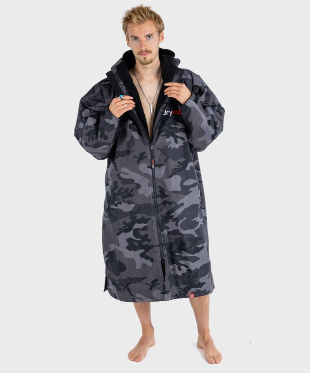 Dryrobe Advance Unisex Long Sleeve - Black Camo/Black
