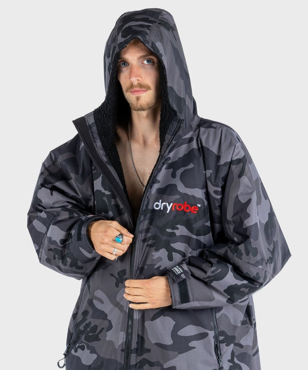 Dryrobe Advance Unisex Long Sleeve - Black Camo/Black
