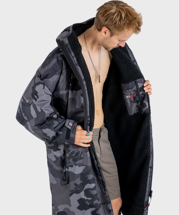 Dryrobe Advance Unisex Long Sleeve - Black Camo/Black