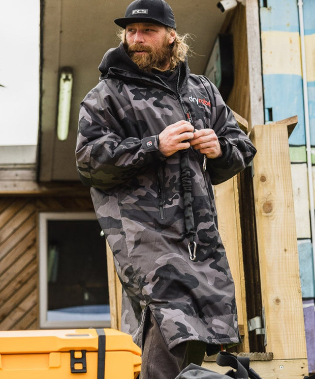 Dryrobe Advance Unisex Long Sleeve - Black Camo/Black