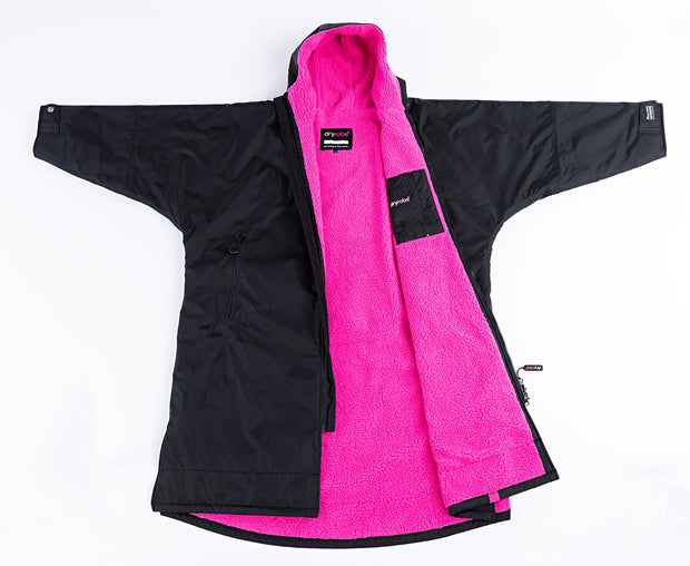 Dryrobe Advance Unisex Long Sleeve - Black/Pink