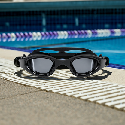 GLYDE NOVA POLARIZED - SWIMMING FITNESS AND OPEN WATER GOGGLE - BLACK/SMOKE