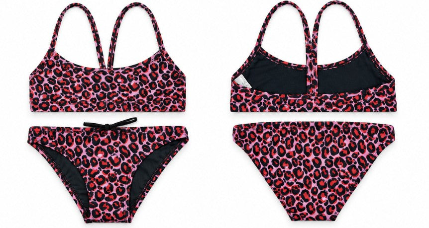PINK CHEETAH PRINT GIRLS TWO PIECE SIZE SIZE 10