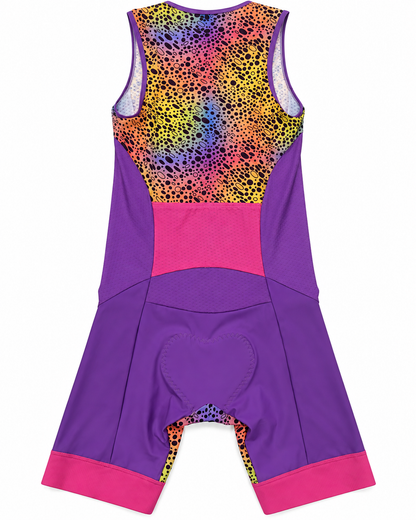 BLUESEVENTY WOMEN’S SLEEVELESS TRI SUIT – SUNSET CONFETTI, SIZE M
