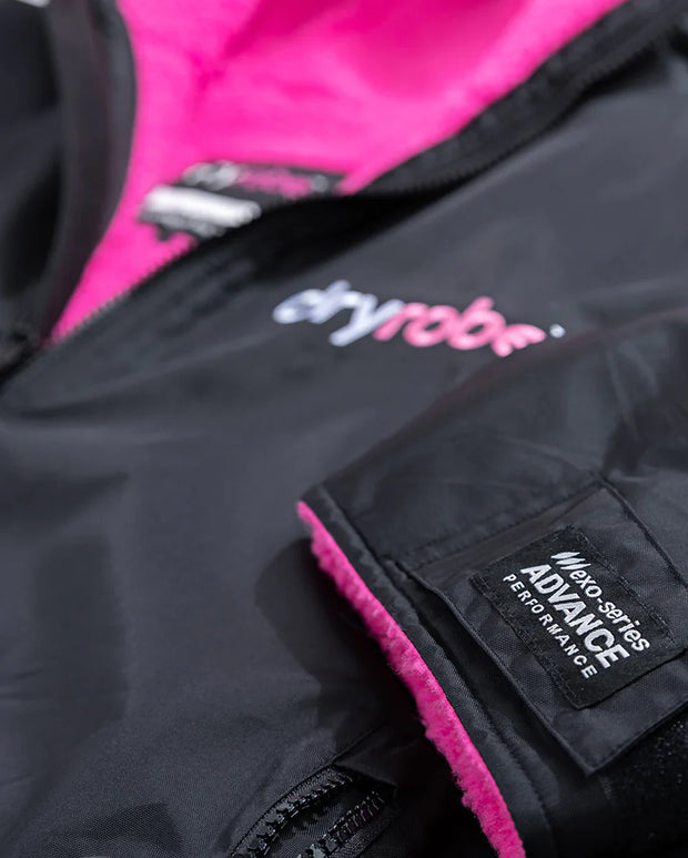 Dryrobe Advance Unisex Long Sleeve - Black/Pink