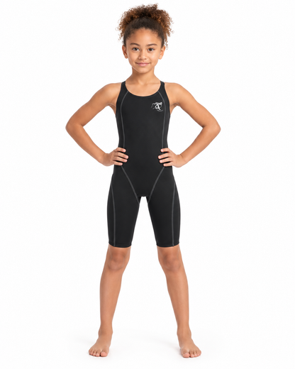 AGON JUNIOR FINA APPROVED KNEESKIN RACE SUIT - BLACK