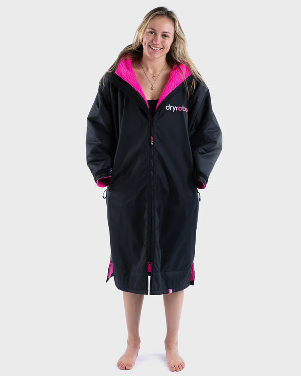 Dryrobe Advance Unisex Long Sleeve - Black/Pink