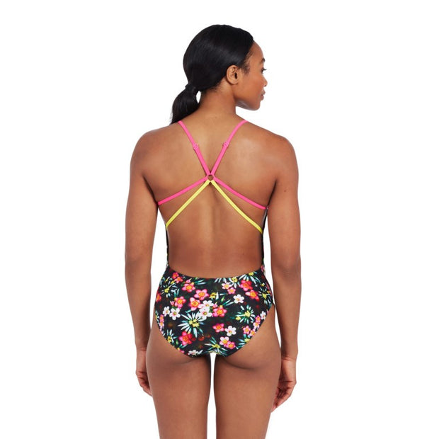 WOMENS STARBACK ONE PIECE FLOWER SURGE PRINT ZOGGS