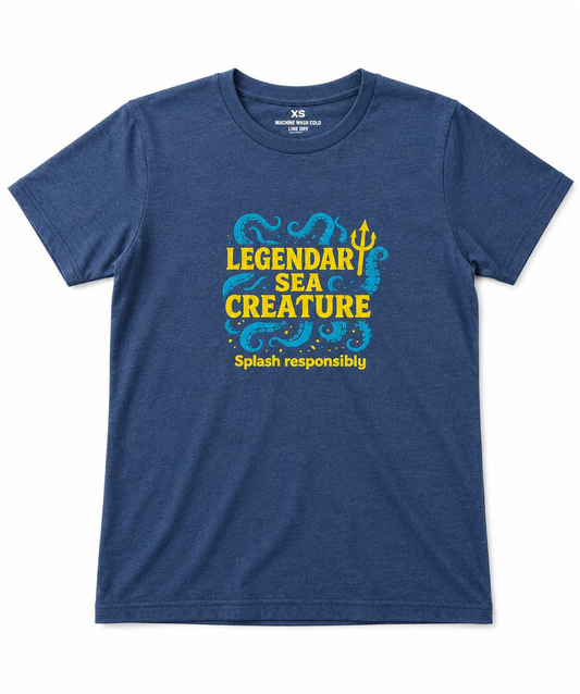 OCEAN SWIM SERIES LEGENDARY SEA CREATURE T-SHIRT - NAVY-YELLOW