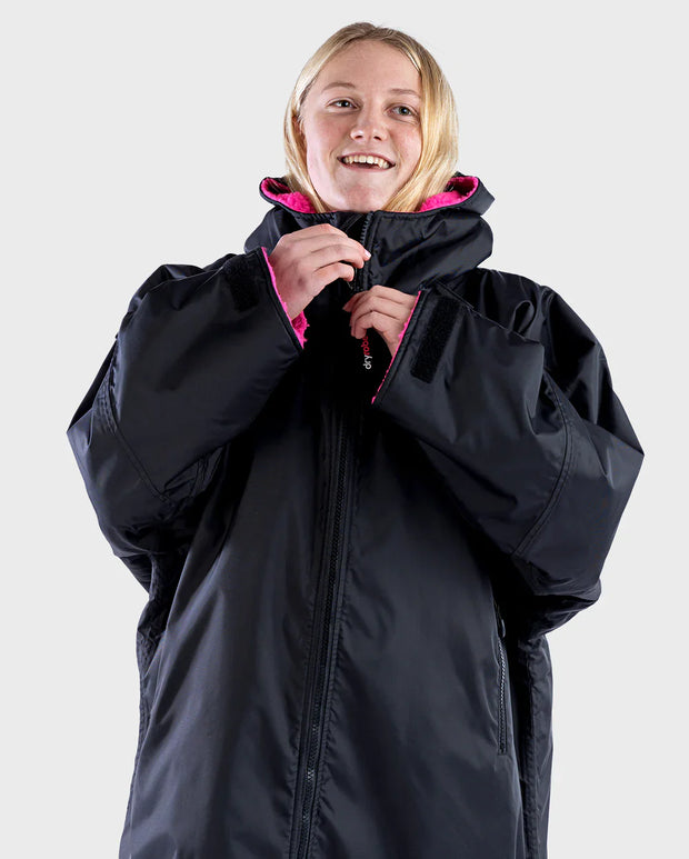 Dryrobe Advance Youth Long Sleeve - Black/Pink
