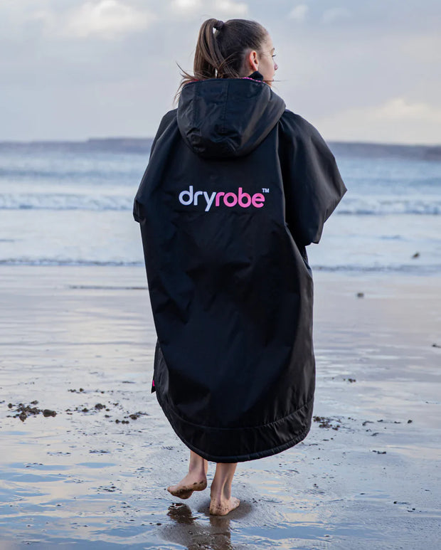 Dryrobe Advance Youth Long Sleeve - Black/Pink