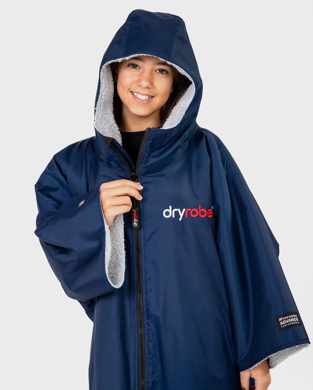 Dryrobe Advance Youth Short Sleeve - Navy/Grey