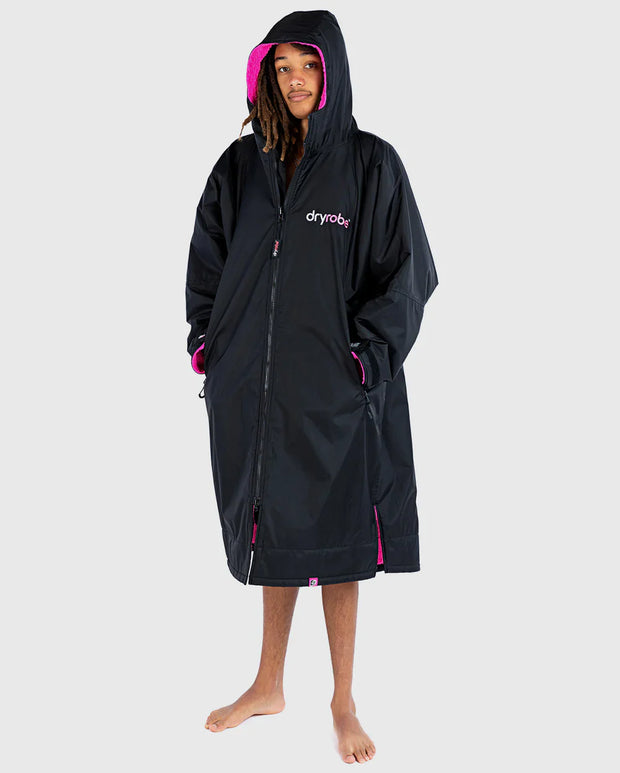 Dryrobe Advance Unisex Long Sleeve - Black/Pink