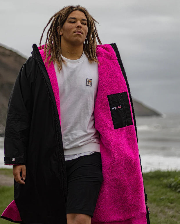 Dryrobe Advance Unisex Long Sleeve - Black/Pink
