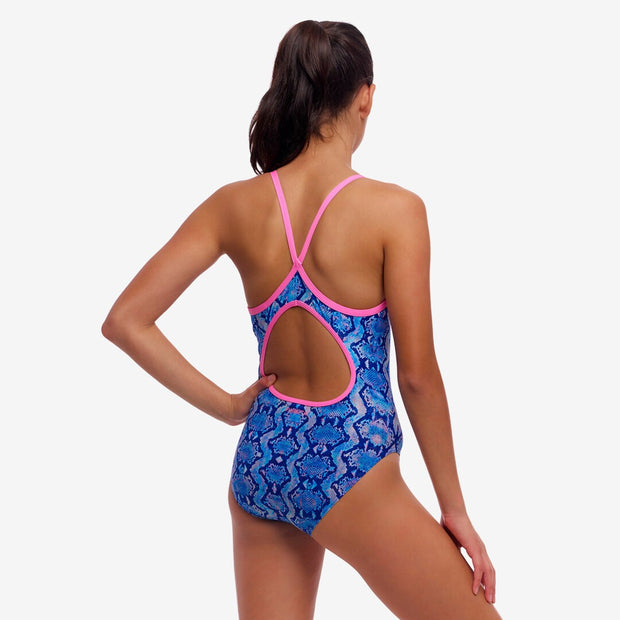 Funkita Girl's Diamond Back One Piece Blue Viper