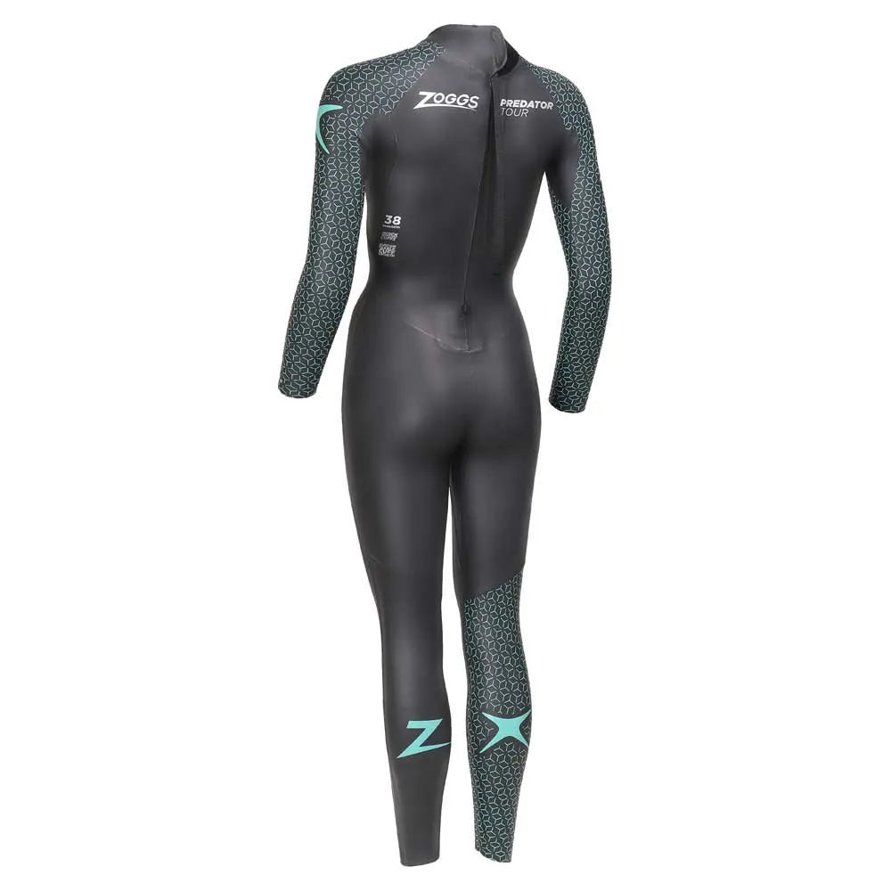ZOGGS WOMENS PREDATOR TOUR SWIMMING & TRIATHLON WETSUIT - BLACK/TEAL