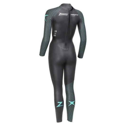 ZOGGS WOMENS PREDATOR TOUR SWIMMING & TRIATHLON WETSUIT - BLACK/TEAL
