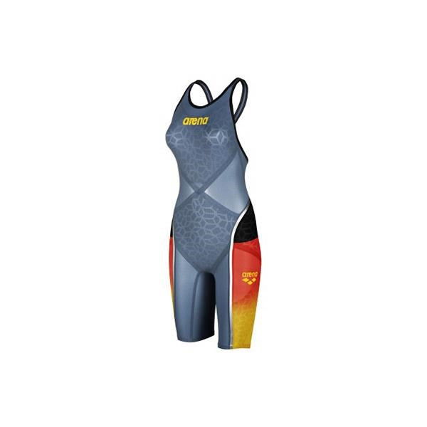 WOMENS CARBON ULTRA OPENBACK KNEESKIN STEEL/BLACK/RED/YELLOW (GER) ARENA