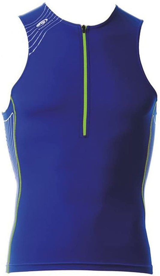 BLUE70 MENS TX2000 SINGLET - BLUE/LIME/WHITE